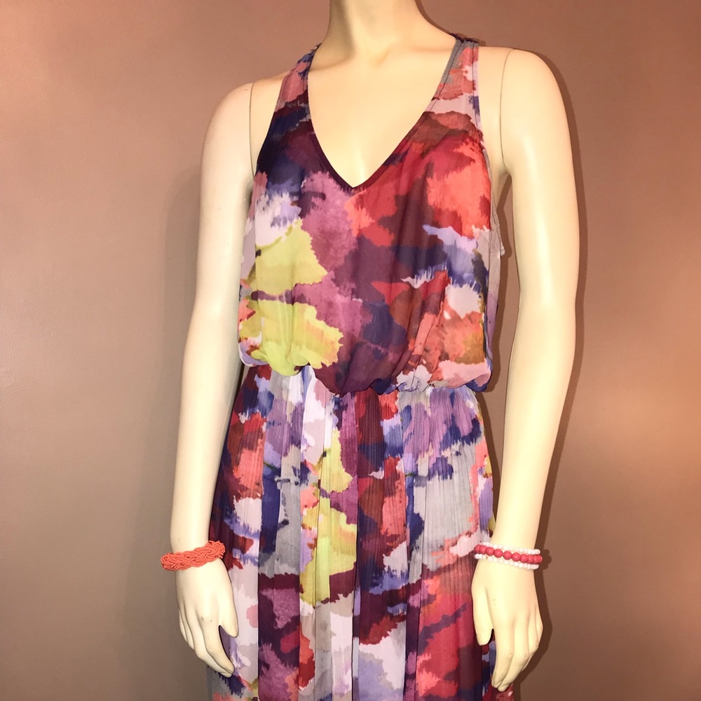 GUESS racerback high/low floral dress